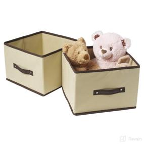 img 4 attached to 📦 Ziz Home Foldable Cube Storage Bin Set of 2 - 11.2"x10.6"x7.9" Fabric Organizer for Closet Shelves, Anti Mold Containers for Nursery/Home/Office - Ideal for Storing Anything!