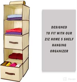 img 2 attached to 📦 Ziz Home Foldable Cube Storage Bin Set of 2 - 11.2"x10.6"x7.9" Fabric Organizer for Closet Shelves, Anti Mold Containers for Nursery/Home/Office - Ideal for Storing Anything!