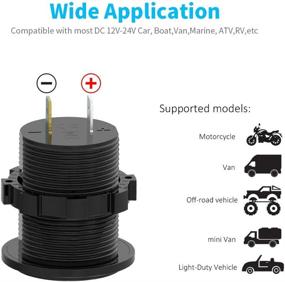 img 1 attached to 📲 MICTUNING Dual USB Charger Socket & Power Outlet with Digital Voltmeter - Blue LED Light 12-24V for Car Boat Marine Mobile - Efficient Charging Solution