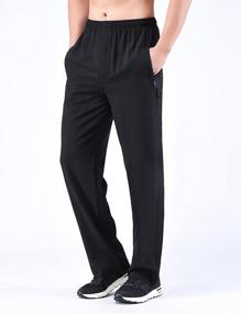 img 1 attached to Men'S Summer Jogger Sweatpants Quick-Drying Zipper Fly Casual Pants