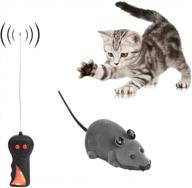wireless remote control mouse pet toy - fun novelty gift for cats & dogs (brown) logo
