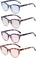 stylish ladies cateye readers - 100 classic 4 packs of reading glasses with colorful lens and flexible spring temple, spring hinge fashion eyeglasses for women r6045 (1.50) logo