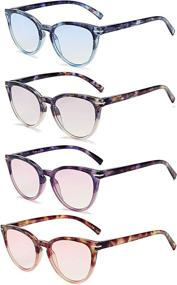 img 4 attached to Stylish Ladies Cateye Readers - 100 Classic 4 Packs of Reading Glasses with Colorful Lens and Flexible Spring Temple, Spring Hinge Fashion Eyeglasses for Women R6045 (1.50)