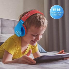img 2 attached to Wireless Foldable Headphones For Kids With Mic, 85DB Volume Limit, Micro SD/FM, Bluetooth And Wired Headset For Cellphones, Tablets, PCs - PowerLocus