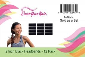 img 1 attached to 2-Inch Wide Black Cotton Headbands For Yoga, Sports & More - 12 Pack By CoverYourHair