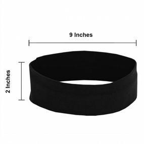 img 2 attached to 2-Inch Wide Black Cotton Headbands For Yoga, Sports & More - 12 Pack By CoverYourHair