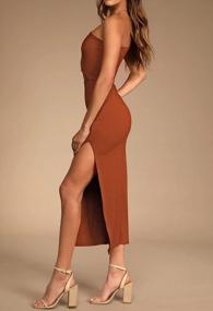 img 2 attached to Stylish Women'S Summer One-Shoulder Cutout Maxi Dress With Side Slit For Bodycon Look