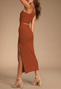 img 1 attached to Stylish Women'S Summer One-Shoulder Cutout Maxi Dress With Side Slit For Bodycon Look