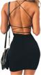 women sexy bodycon party dress: just quella backless spaghetti straps clubwear mini dress logo