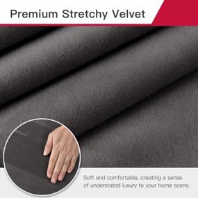 img 1 attached to Protect Your Sofa In Style With Maxmill Velvet Plush Stretch Slipcover: Anti-Slip, High Stretch, Rich Velour, And Pet-Friendly - Fits 72"-96" Sofa (Dark Gray)