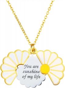 img 1 attached to Engraved 'You Are My Sunshine' Necklace: Perfect Gift For Mom & Daughter!