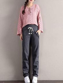 img 2 attached to Yeokou Womens Winter Warm Active Sherpa Lined Zipped Pocket Track Jogger Sweatpants