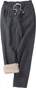 img 4 attached to Yeokou Womens Winter Warm Active Sherpa Lined Zipped Pocket Track Jogger Sweatpants
