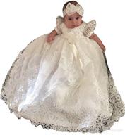 👗 newdeve baby girls white lace beaded christening gowns, long length for infants and toddlers logo