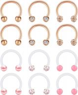 versatile anicina piercing jewelry set: septum, horseshoe, eyebrow, lip, tragus, cartilage & retainer logo