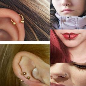 img 1 attached to Versatile Anicina Piercing Jewelry Set: Septum, Horseshoe, Eyebrow, Lip, Tragus, Cartilage & Retainer