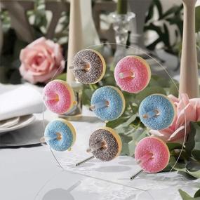 img 4 attached to Stylish Donut Display Stand For Wedding And Birthday Parties: GZHOK Round Acrylic Doughnut Holder