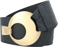 👗 fashiongen vanessa women's leatherette belts - large size with golden accessories logo