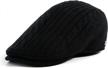 jeff & aimy men's fitted wool blend newsboy cap for winter, irish ivy cabbie golf flat hat in sizes 57-61cm logo