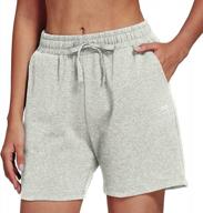 cotton bermuda shorts for women: comfy and durable athletic walking, yoga, lounge, and pajama shorts with pockets logo
