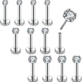 img 4 attached to 16G Threadless Lip Rings: Stylish Surgical Steel Earrings for Women & Men – Ideal for Tragus, Helix, Conch & Monroe Piercings