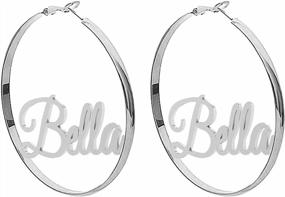 img 2 attached to Custom Monogram Hoop Earrings In 925 Sterling Silver - Personalized Name Initials For Women And Teens