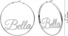 img 1 attached to Custom Monogram Hoop Earrings In 925 Sterling Silver - Personalized Name Initials For Women And Teens