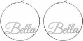 img 3 attached to Custom Monogram Hoop Earrings In 925 Sterling Silver - Personalized Name Initials For Women And Teens