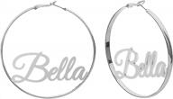 custom monogram hoop earrings in 925 sterling silver - personalized name initials for women and teens logo