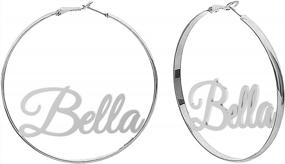 img 4 attached to Custom Monogram Hoop Earrings In 925 Sterling Silver - Personalized Name Initials For Women And Teens