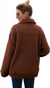 img 2 attached to Women'S Plaid Faux Shearling Coat - Long Sleeve Lapel Fluffy Overcoat