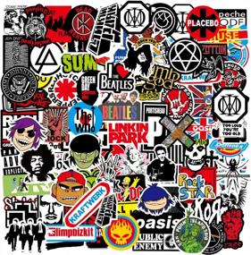 img 4 attached to 100PCS Rock And Roll Music Stickers Pack - Vinyl Waterproof Decals For Electric Guitar, Bass, Drum, Laptop, Skateboard, Motorcycle - Cool Sticker Set Featuring Top Punk Rock Bands - CHNLML Brand