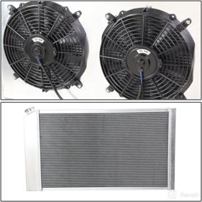 img 3 attached to 🚗 DNA Motoring 3-Row Aluminum Radiator + 2x Fan w/Shroud - Compatible with 73-80 Chevy C10/C20/K10/K20 Pickup/Suburban, C30/K30 Pickup, 71-72 Biscayne/Brookwood