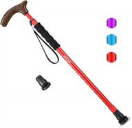 rirether adjustable walking stick balancing mobility aid, lightweight aluminum alloy walking cane, portable sturdy telescoping cane with anti-slip tip, carrying bag (2tips) logo