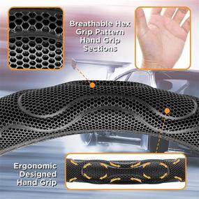 img 3 attached to 🚗 Goodyear GY1381: High Performance Steering Wheel Cover - Non-Slip, High Grip, 14.5"-15.5" Diameter - Universal Fit, All-Weather Ready - Must-Have Car Accessory for Men