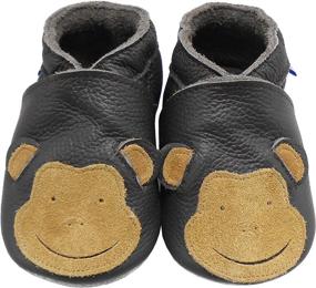 img 3 attached to 👞 YIHAKIDS Leather Moccasins Crawling Slippers: Ultimate Boys' Shoes for Comfort and Style!