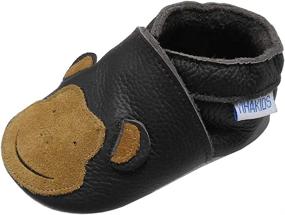 img 4 attached to 👞 YIHAKIDS Leather Moccasins Crawling Slippers: Ultimate Boys' Shoes for Comfort and Style!