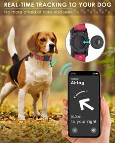 img 1 attached to KATUMO Reflective Air Tag Dog Collar - Waterproof Airtag Holder For Small Dogs & Puppies (S, Red)