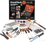 🛠️ versatile boat tool kit - great neck 191 piece marine tool set with water resistant case - chrome plated, orange (ms191) logo