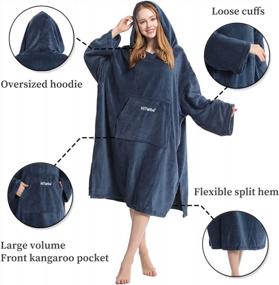 img 2 attached to Oversize Hooded Fleece Towel Changing Robe With Pocket - Hiturbo Surf Poncho For Aquatics & Home Use.