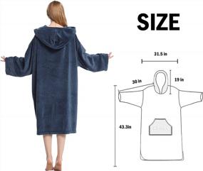 img 3 attached to Oversize Hooded Fleece Towel Changing Robe With Pocket - Hiturbo Surf Poncho For Aquatics & Home Use.