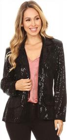 img 4 attached to Anna-Kaci Women'S Evening Sparkle Sequins Blazer Jacket: Long Sleeve, Open Front
