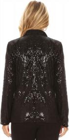 img 3 attached to Anna-Kaci Women'S Evening Sparkle Sequins Blazer Jacket: Long Sleeve, Open Front