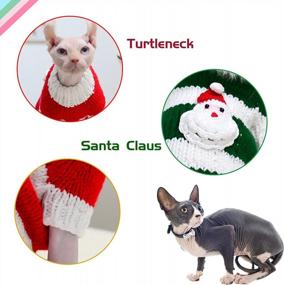 img 3 attached to Adorable Winter Sweater Shirts For Hairless Cat Breeds: Bonaweite Christmas Turtleneck Vest Clothes!