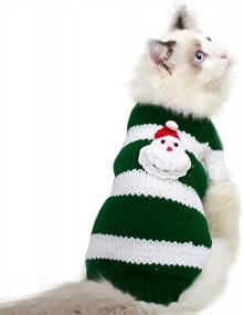 img 4 attached to Adorable Winter Sweater Shirts For Hairless Cat Breeds: Bonaweite Christmas Turtleneck Vest Clothes!