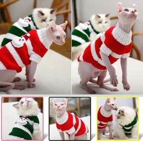img 1 attached to Adorable Winter Sweater Shirts For Hairless Cat Breeds: Bonaweite Christmas Turtleneck Vest Clothes!