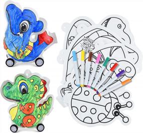 img 4 attached to Coloring Balloons For Kids - Set Of 5 With 8 Markers Included For Boys And Girls Ages 3 And Up