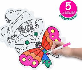 img 3 attached to Coloring Balloons For Kids - Set Of 5 With 8 Markers Included For Boys And Girls Ages 3 And Up