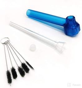 img 1 attached to 💧 Portable and Reusable Water Straw Kit with Screw-on Bottle Converter, Clean Brushes - 2-Pack (Blue and White)