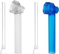 💧 portable and reusable water straw kit with screw-on bottle converter, clean brushes - 2-pack (blue and white) logo